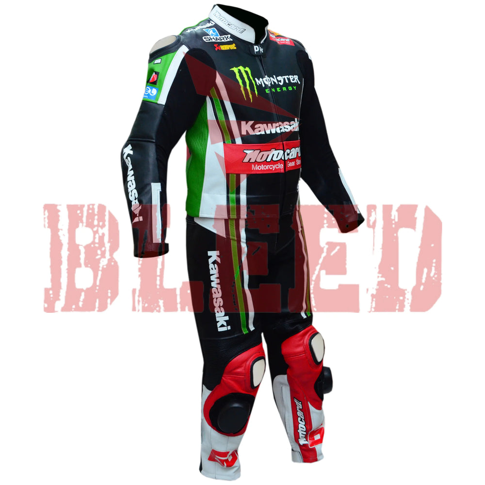 Tom Sykes Kawasaki Ninja Two Piece Motorbike Riding Suit Right View