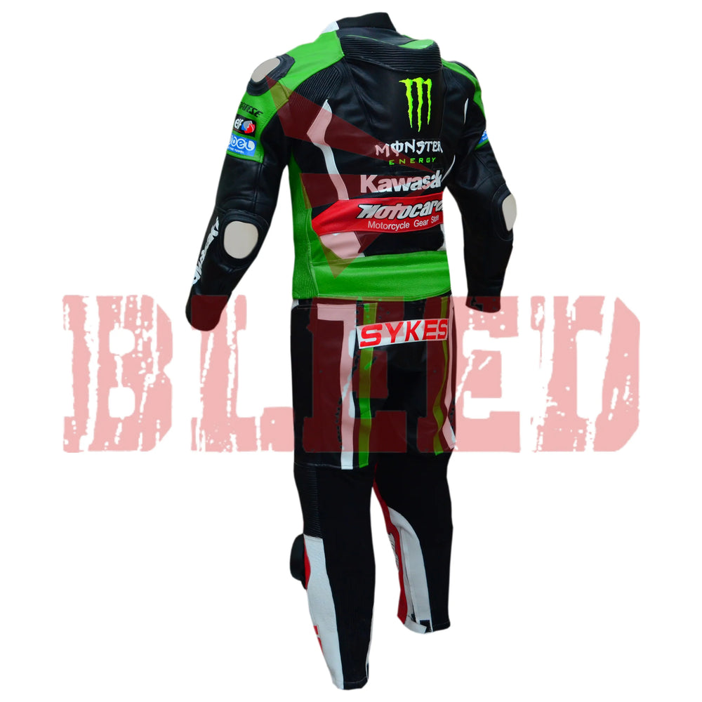 Tom Sykes Kawasaki Ninja Two Piece Motorbike Riding Suit Left View-2
