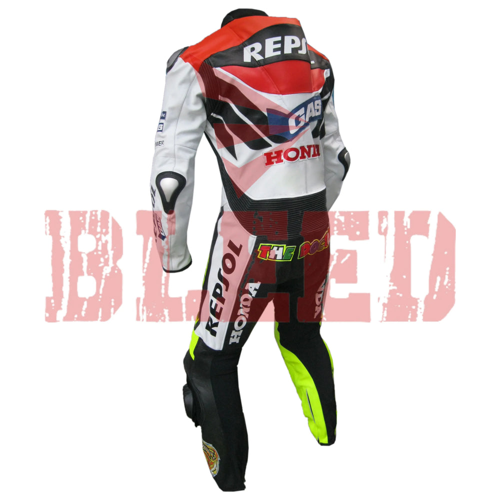 Repsol Motorbike Racing Leather Biker Suit Left View-2