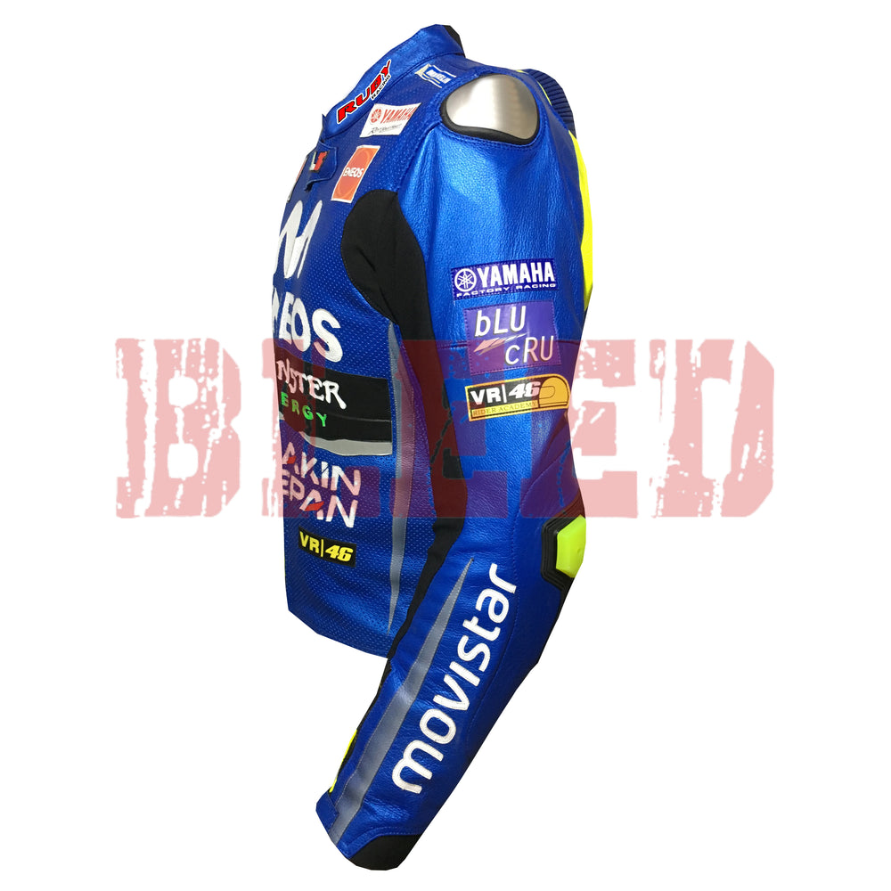 Valentino Rossi Motorbike Racing Leather Biker Jacket Left View