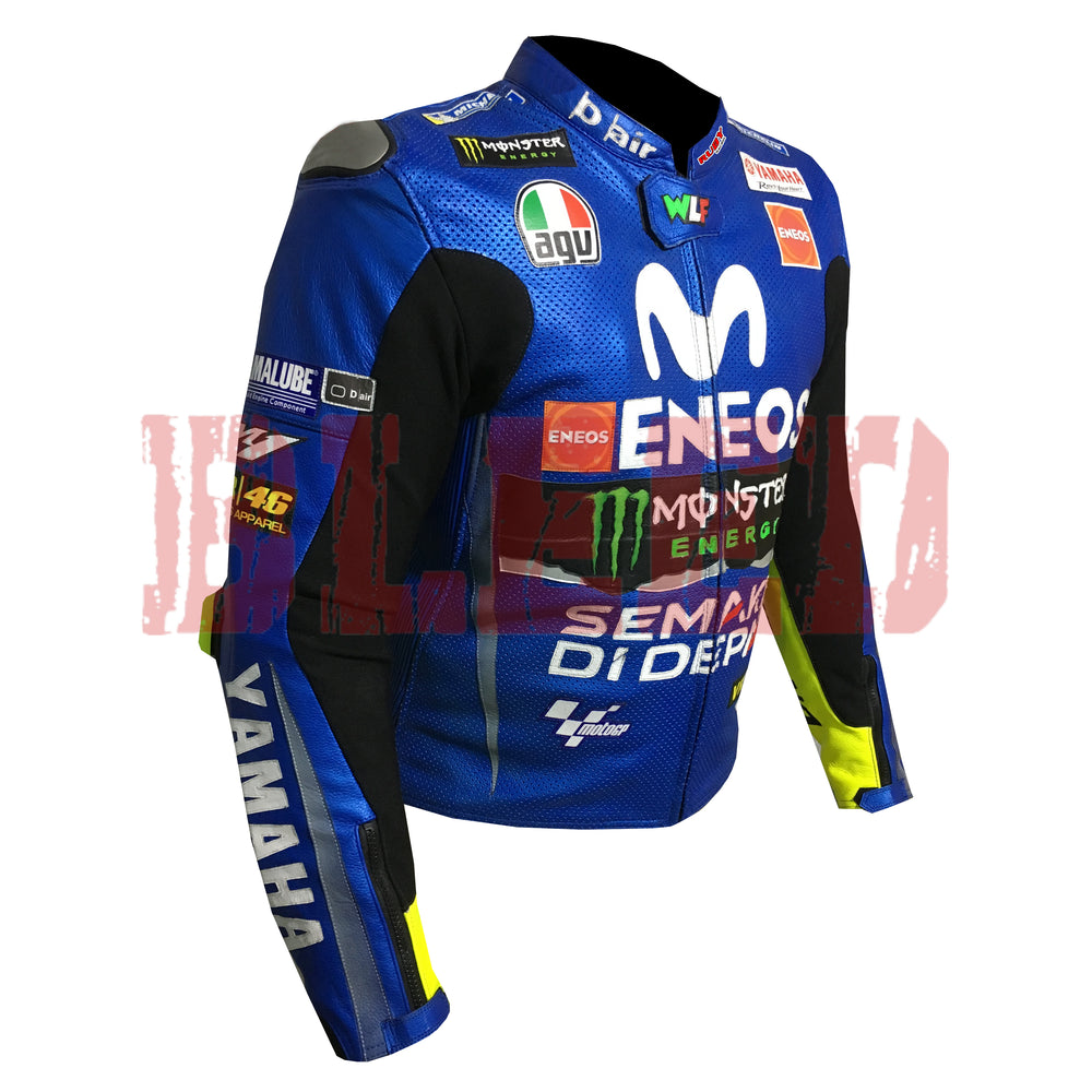 Valentino Rossi Motorbike Racing Leather Biker Jacket  Right View-1