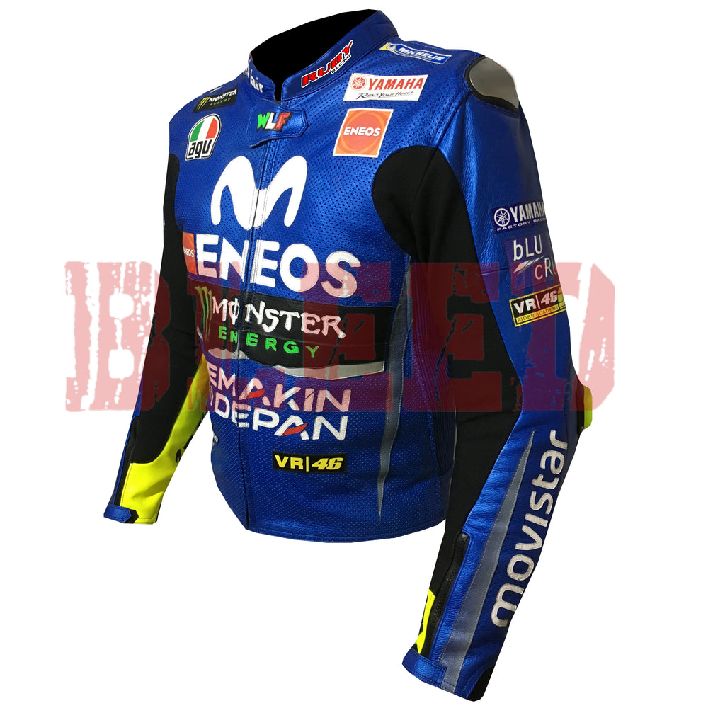 Valentino Rossi Motorbike Racing Leather Biker Jacket  Left View-2