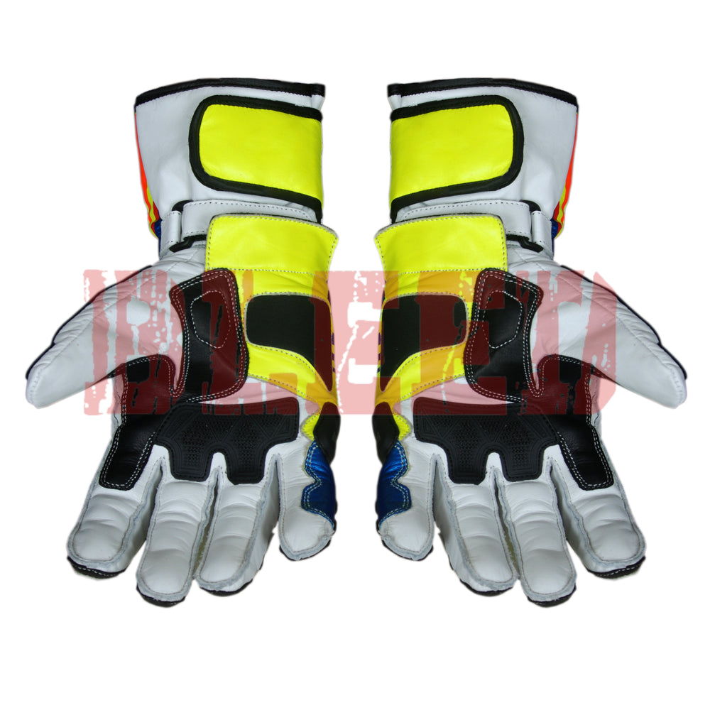 Rossi VR46 Mens Motorbike Leather Racing Gloves-3
