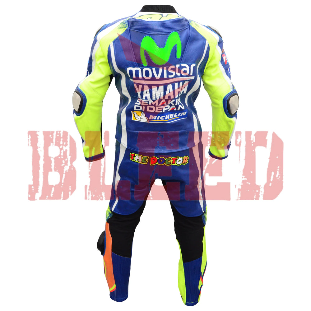 Valentino Rossi VR46 MotoGP Racing Leather Suit Back View