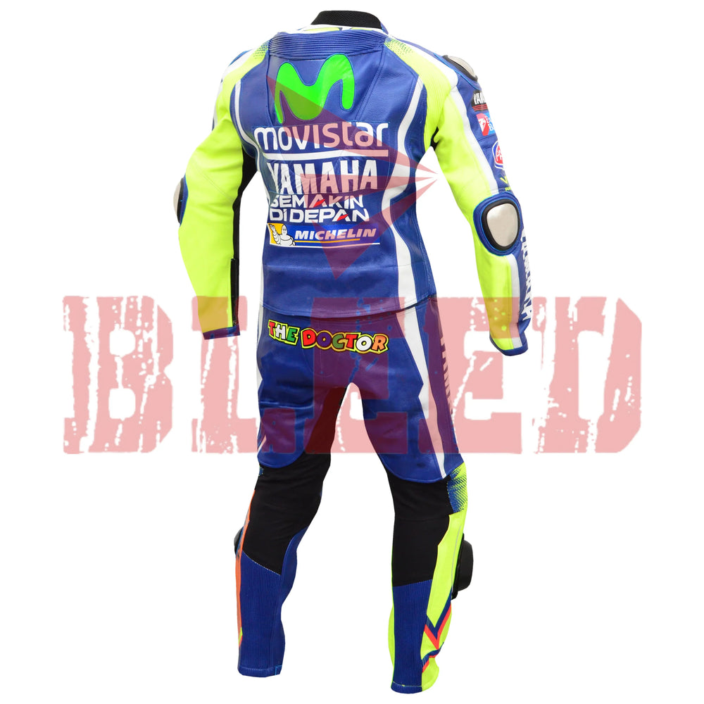 Valentino Rossi VR46 MotoGP Racing Leather Suit Back View-2
