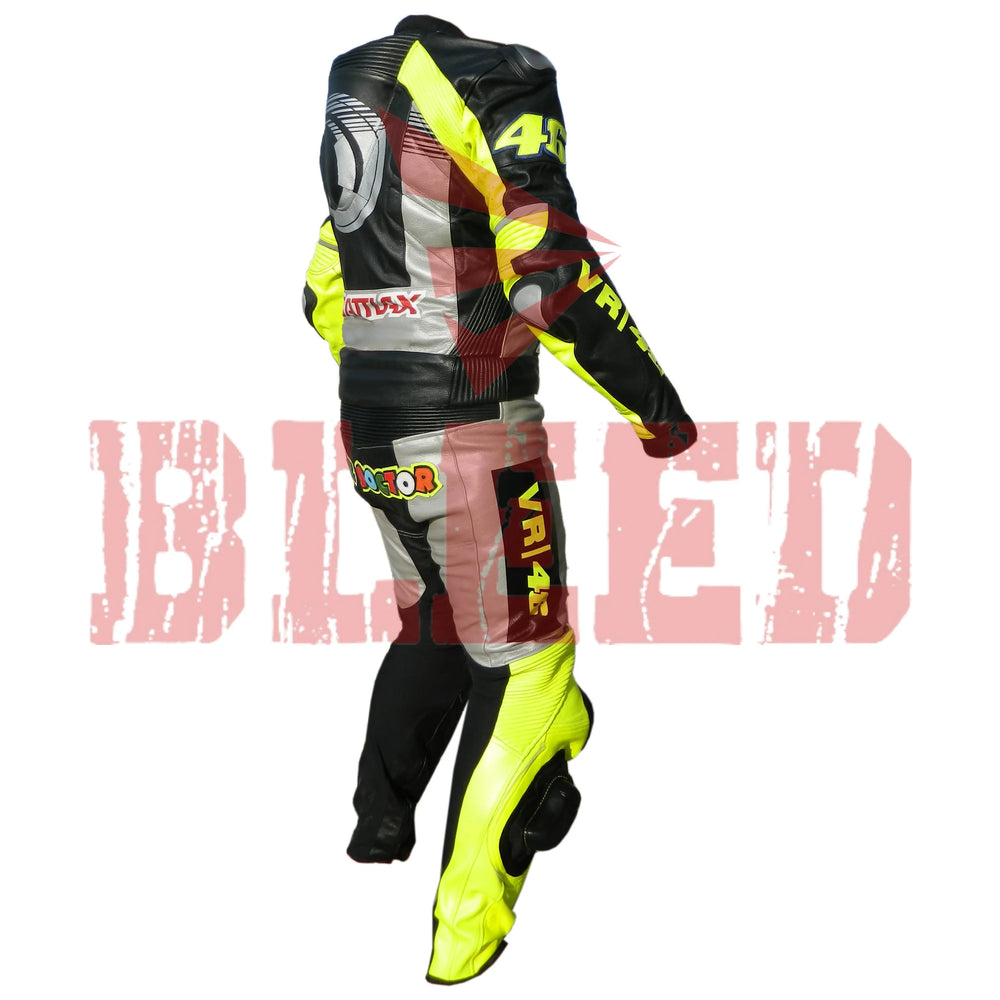 Valentino Rossi Winter Test Motorbike Riding Leather Suit Right View-2