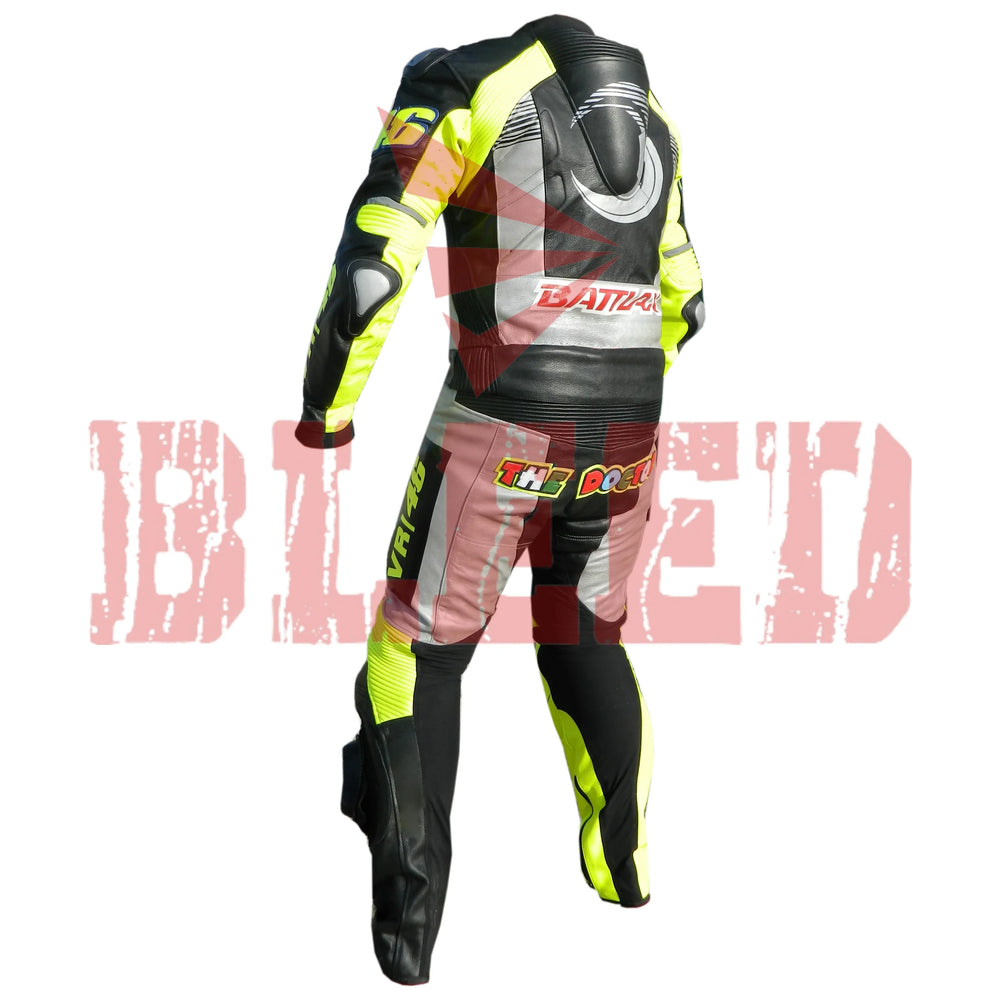 Valentino Rossi Winter Test Motorbike Riding Leather Suit Left View-2