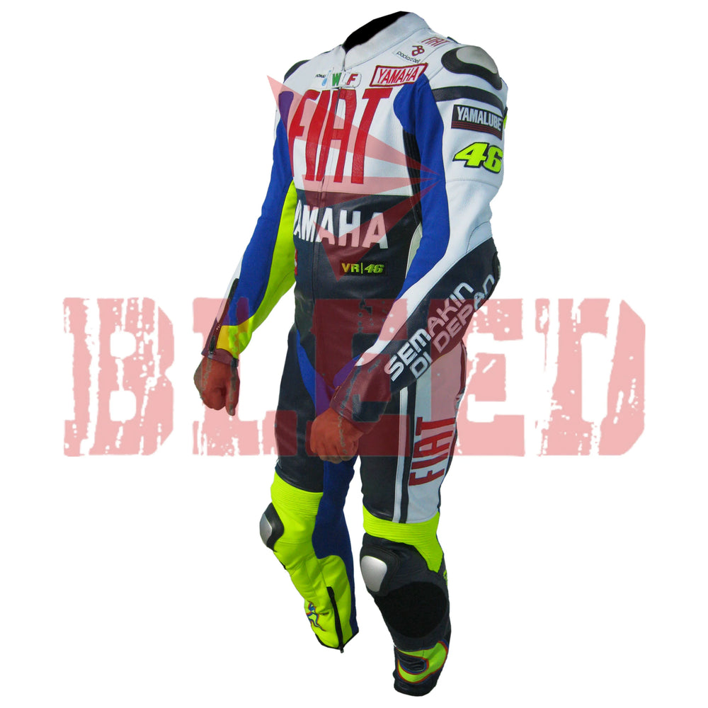 Rossi Fiat Motorbike Racing Leather Suit Left View-2