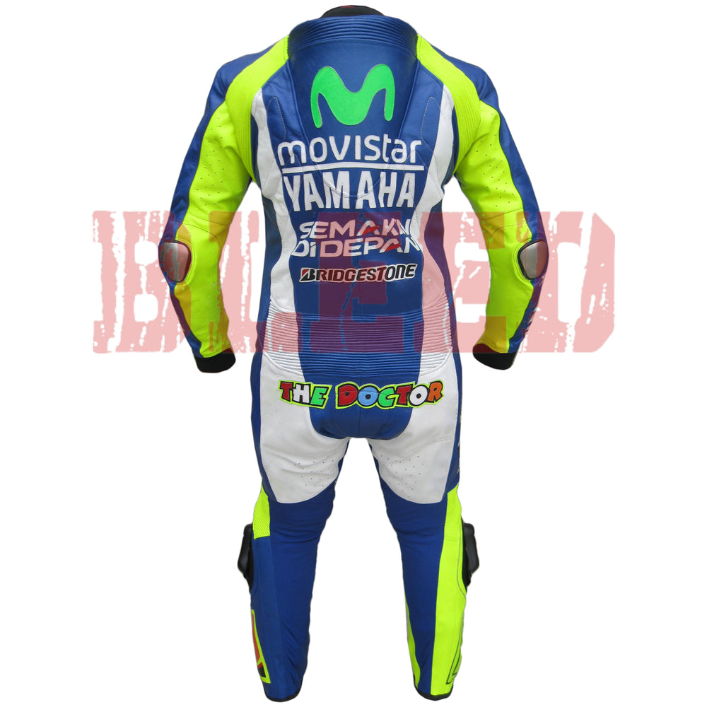 Rossi 2015 Motorbike Racing Leather Suit Back View