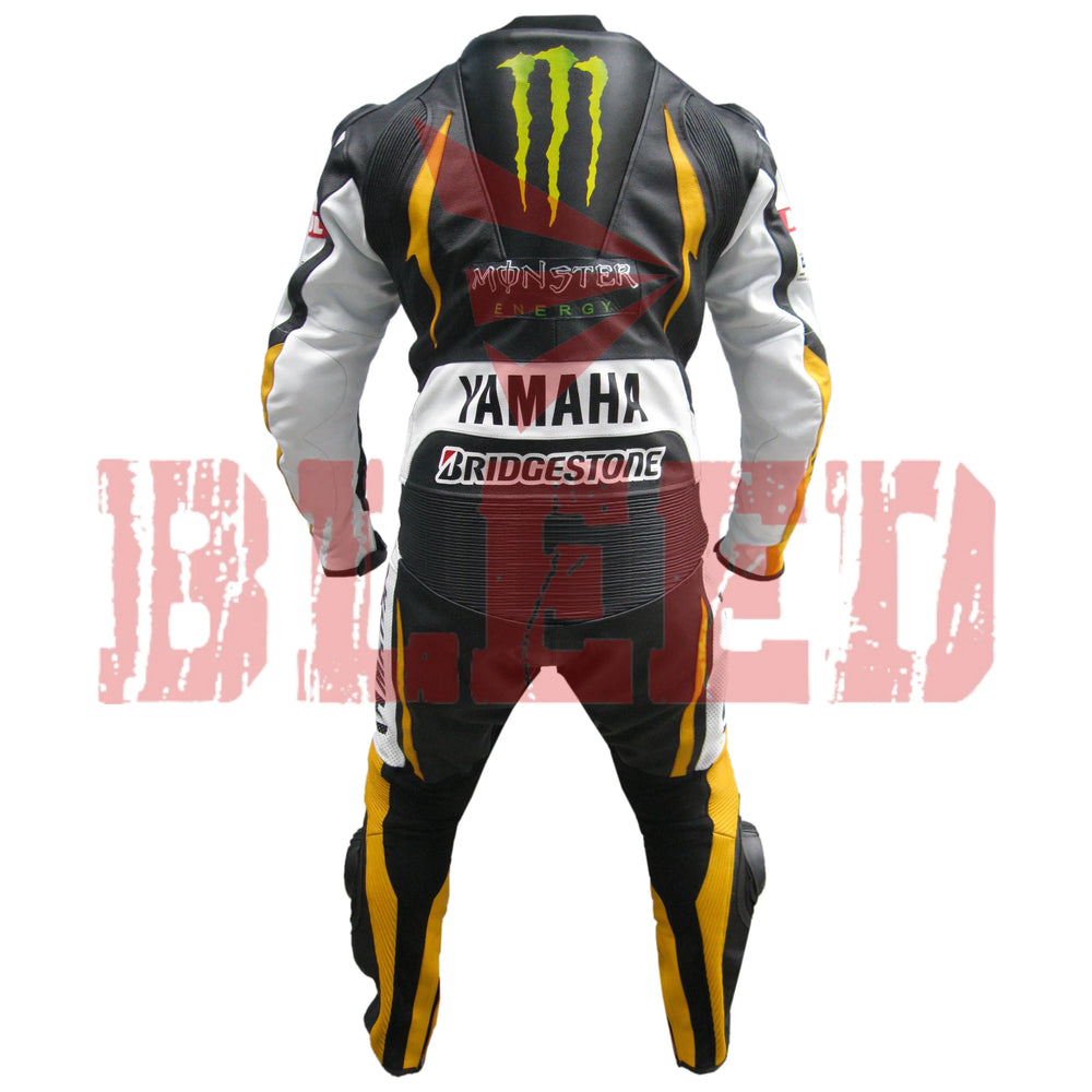 Yamaha Mens Motorbike Racing Leather Suit Back View