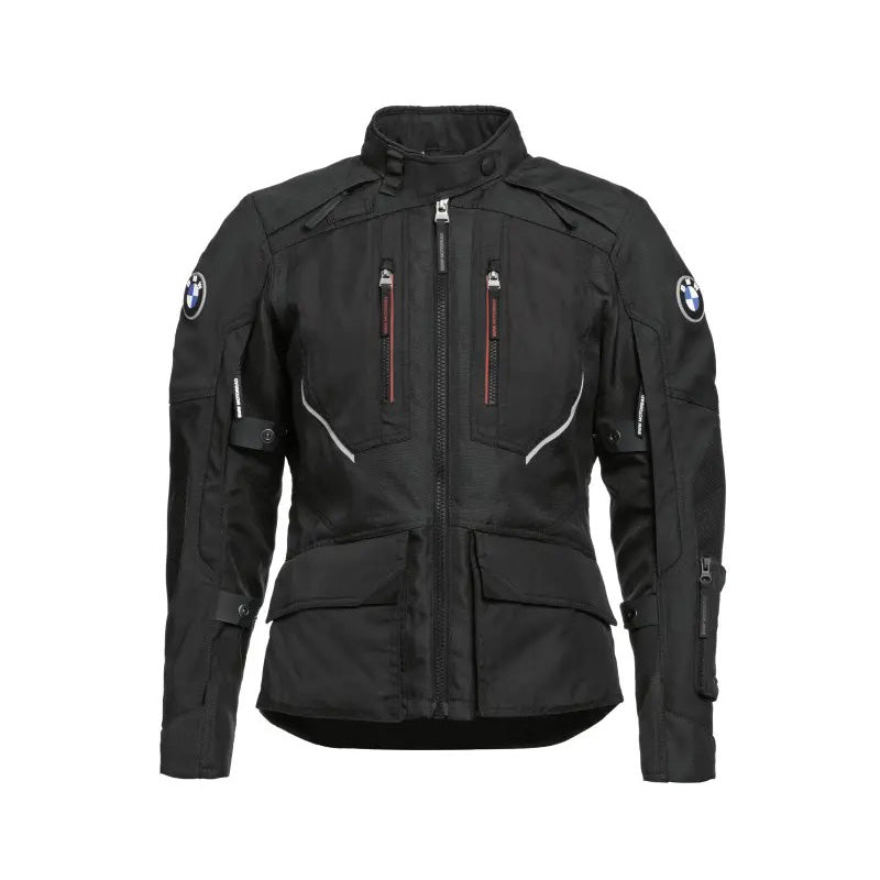 bmw gs rallye gtx womens motorcycle jacket black front view adventure riding gear