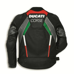 Ducati Corse C3 Motorbike Leather Biker Jacket Back View