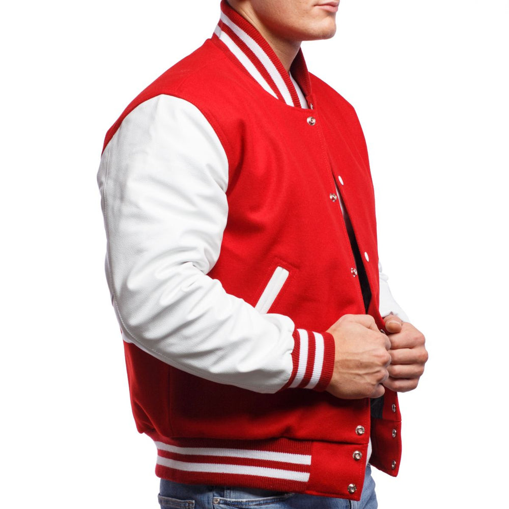 Mens Red White Varsity Right View