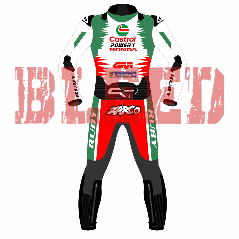 Johann Zarco Honda Castrol MotoGP 2024 Race Suit Back View